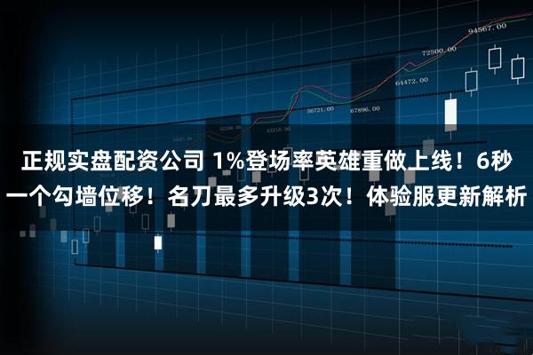 正规实盘配资公司 1%登场率英雄重做上线！6秒一个勾墙位移！名刀最多升级3次！体验服更新解析